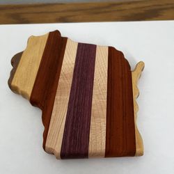 Mini Wisconsin-shaped Wood Cutting Board - NEW