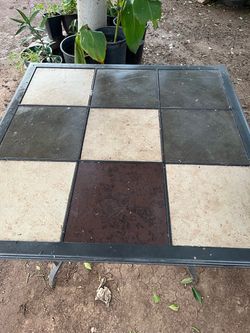 Beautiful Nice Outdoor Patio Furniture Set Tile and Metal