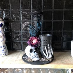 Handmade Wooden and Metal Double Candle Holder