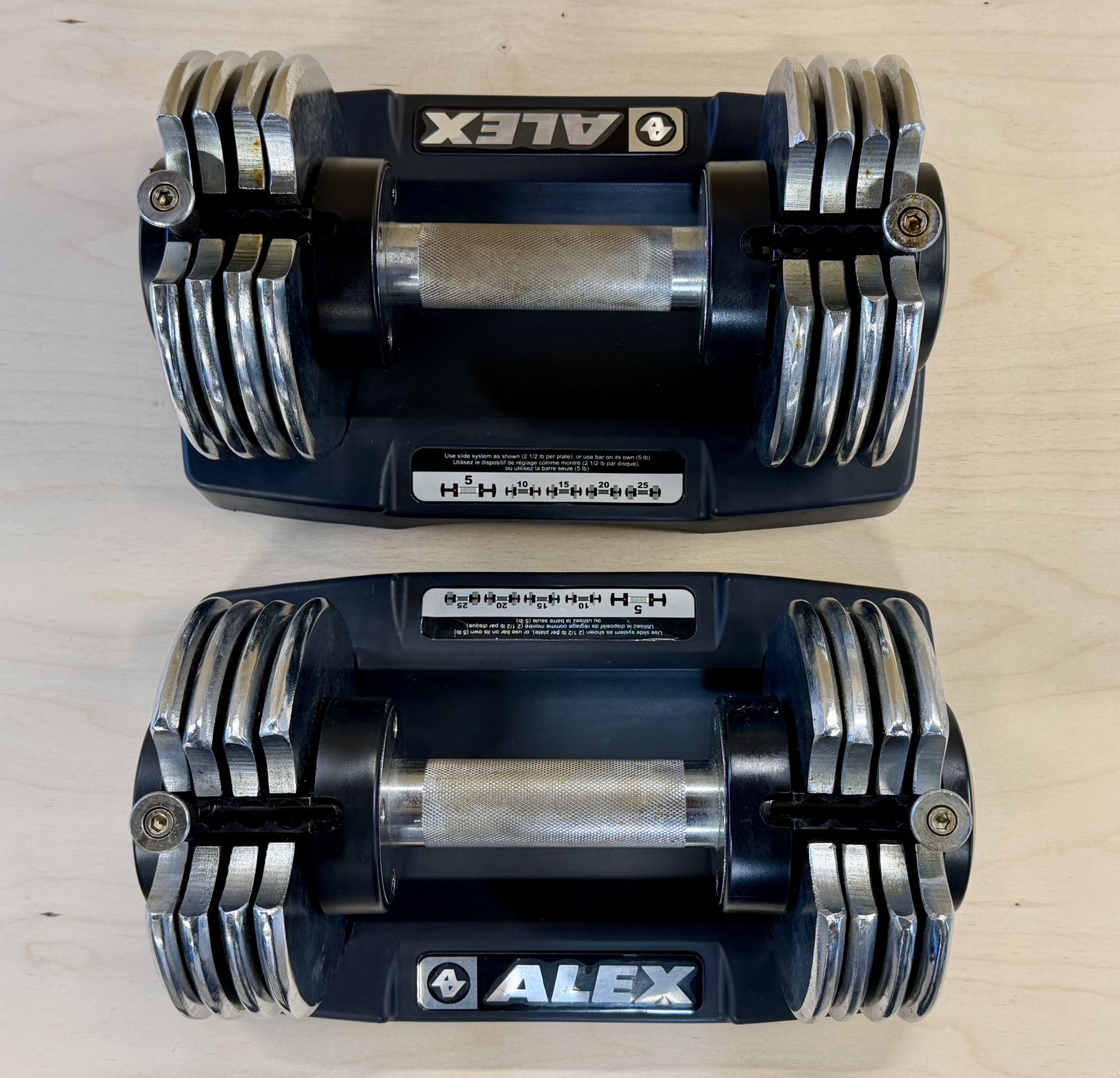 2pcs Adjustable Dumbbells Set Pairs 50Lb Weights of 2 Exercises Home Gym Workout Space Saving, Little Used, New Sells ~ $200