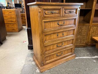 DIXIE Nutmeg Italian Neoclassical 6-Drawer Tall Dresser