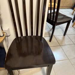 2 Brown Dining Chairs 