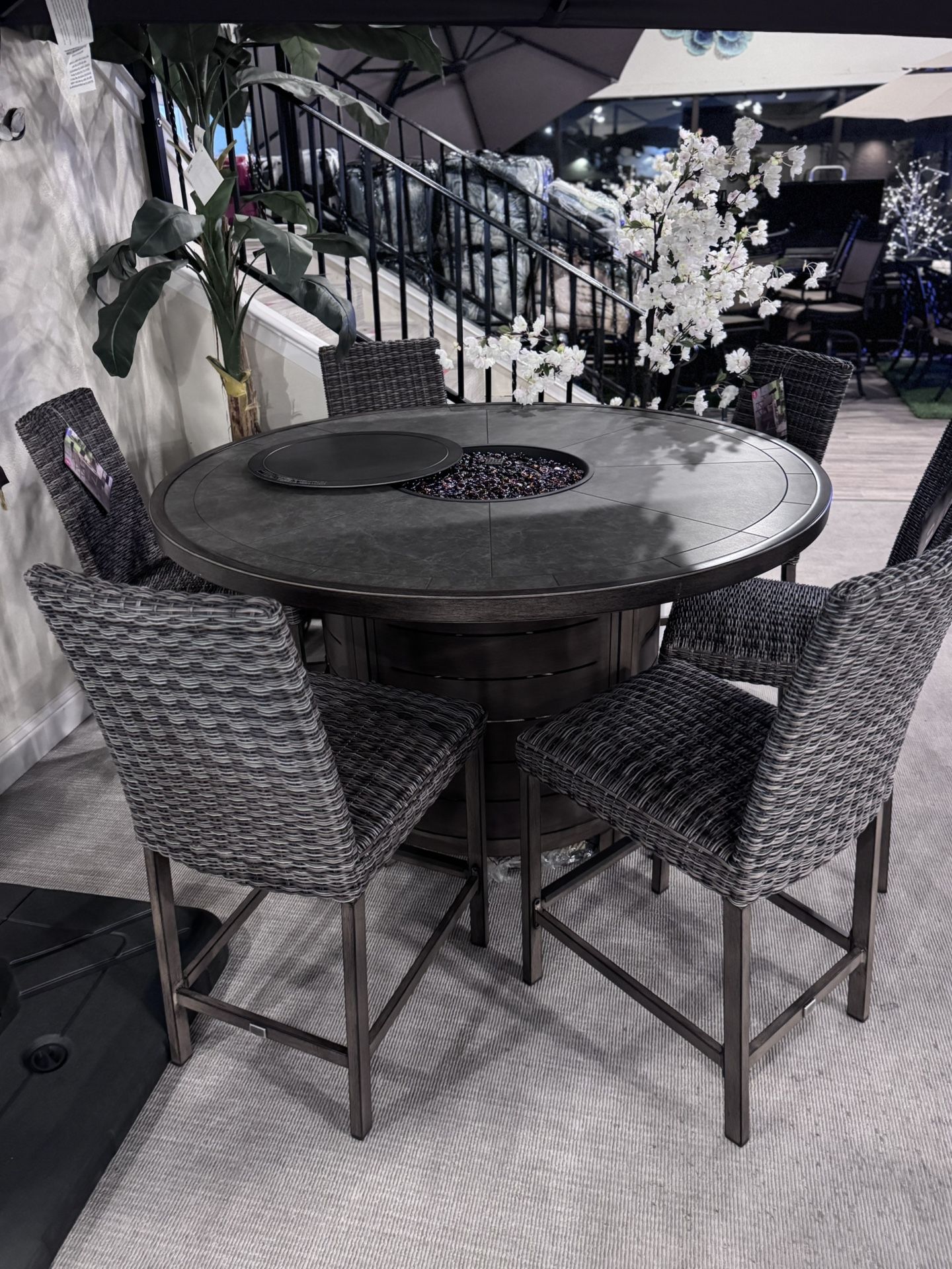 7pc Outdoor Firepit Table Set