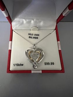 1/10 CTW Diamond Pendant Heart Necklace