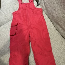 Toddler Girls Hot Pink Snow Bib Size 2t