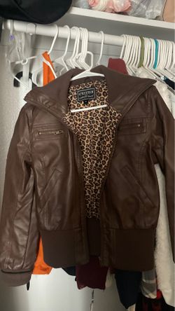 Brown leather jacket