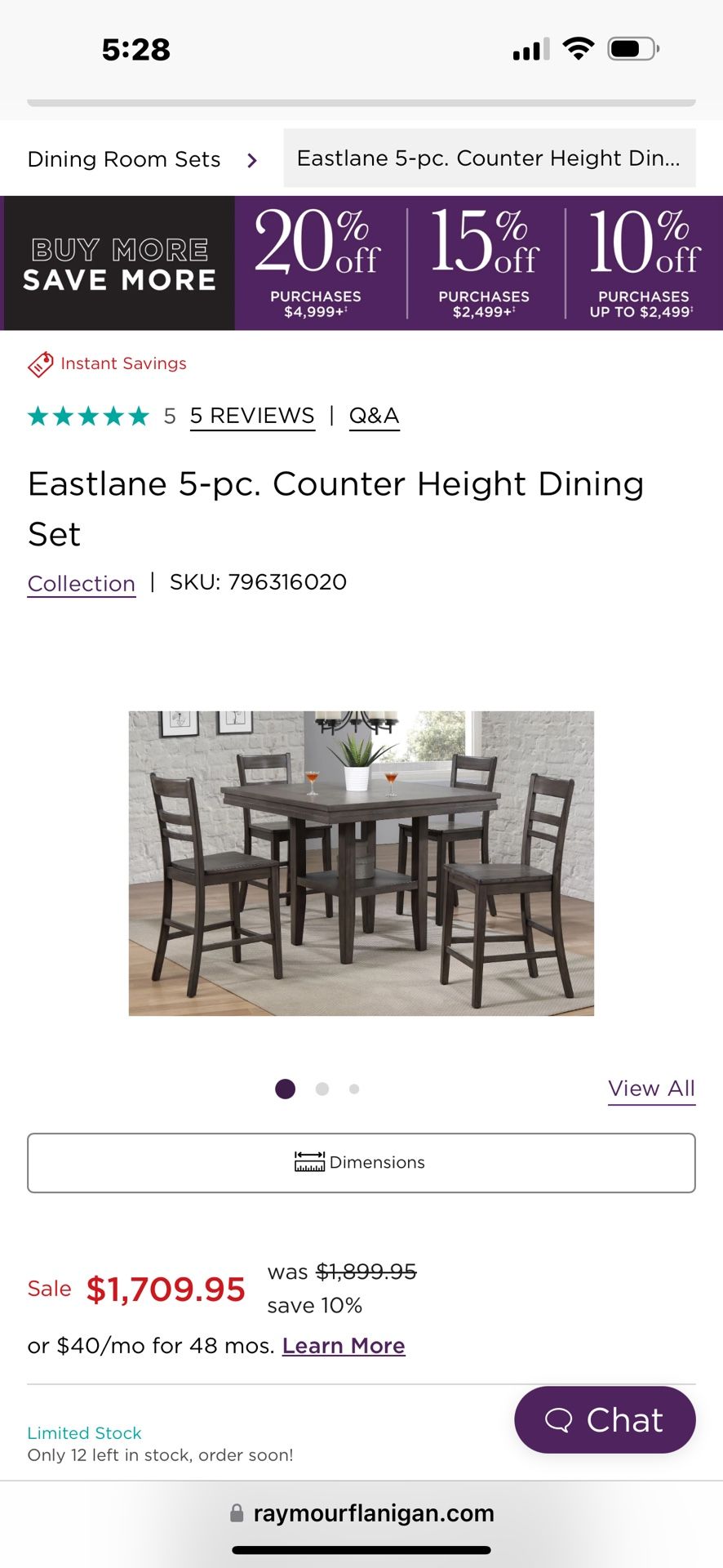4 Chair Table Set