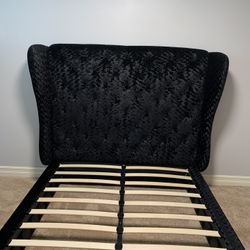 Queen Black Velvet Bed Frame