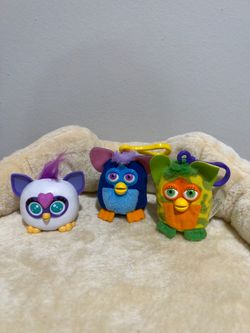 ALL 5 $ Furby Toy Lot – Vintage 2000 Furby Keychains + Mini Furby