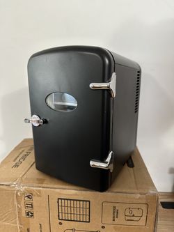 Mini Fridge with Stickers 4L Portable Cooler & Warmer for Skincare Cosmetics Travel Freon-Free Energy Efficient Quiet 100V Home 12V Car Power Unique G