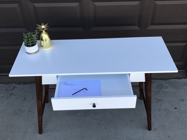 Amherst Mid Century Modern One Drawer Writing Desk White Brown Amherst Mid Century Modern One Drawer Writing Desk White Brown Project 62 For In Diamond Bar Ca Offerup