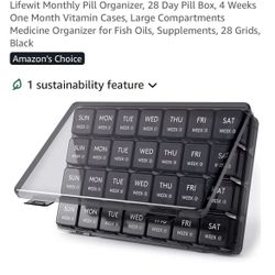 Lifewit Monthly Pill Organizer, 28 Day Pill Box, 4 Weeks One Month Vitamin Cases,
