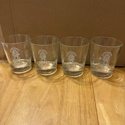 4 Kachina Vintage Lowball Whiskey Glasses Used