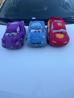 3 Disney car used plush