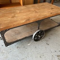 Industrial Coffee Table Cart