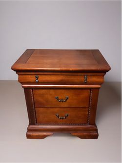 Wooden Nightstand with Drawers