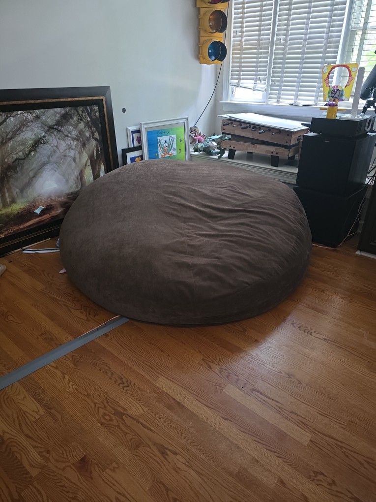 Giant Bean Bag Chair, Brown 7ft