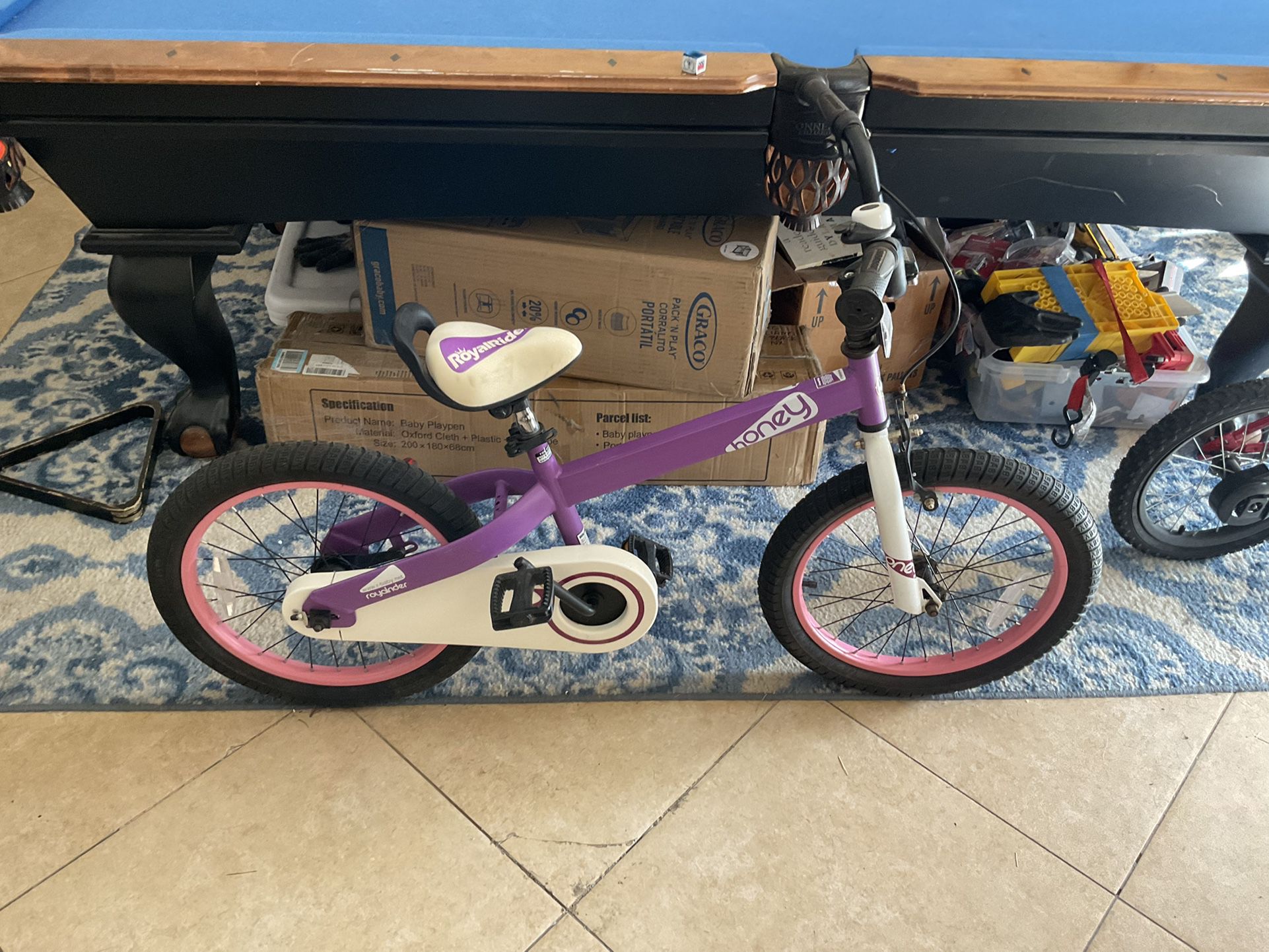 🚴‍♂️New 🚴‍♂️Royal Baby Girls Honey Bike In Purple 18 Inch