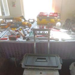 DeWalt Impact Drill Sawzall Angle Grinder Battery Charger Blower And All Tools That You See Are Included In The Deal Toolbox Crescent Wrench Wrenches 