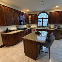 Entire Custom KraftMaid Custom by Kitchen with Appliances and Wet Bar For Sale