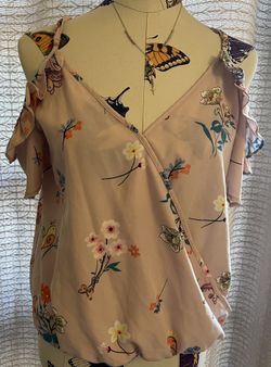 Floral Ruffle Sleeve Wrap Off Shoulder Top