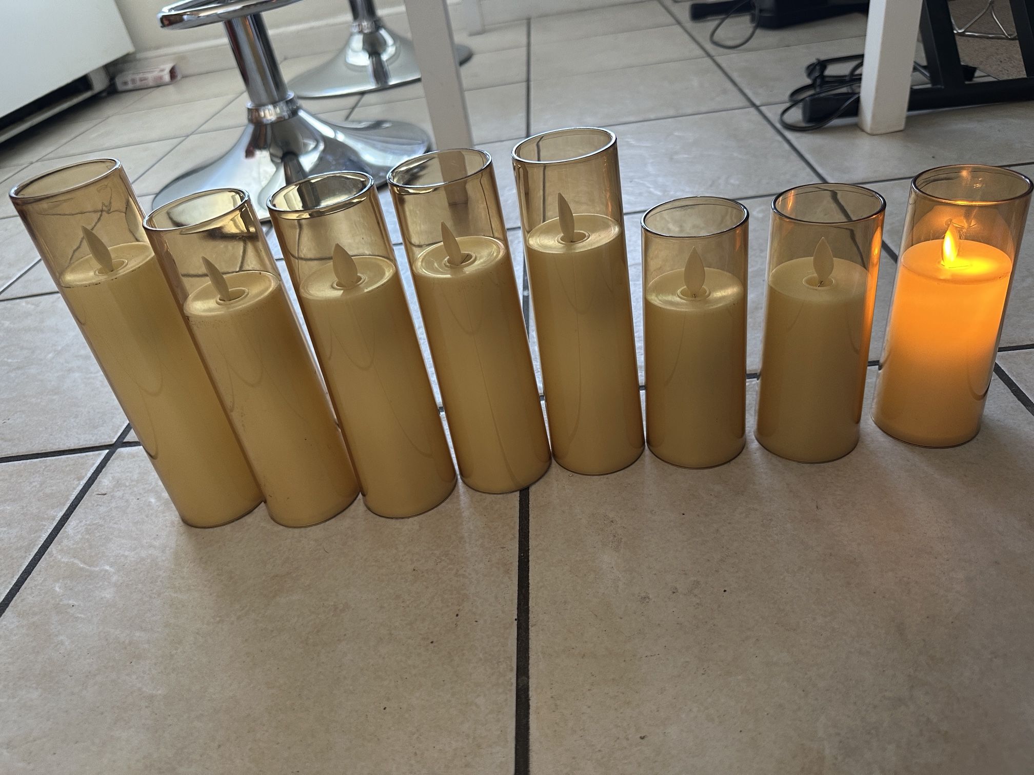 Flameless Candles, Battery Operated Acrylic LED Pillar Candles 8-pack And 24 Pack LED Tealights(new)