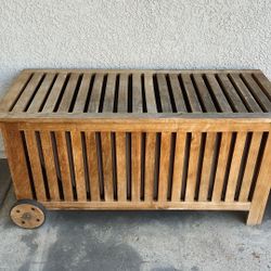 Outdoor Storage Bench With Wheels 