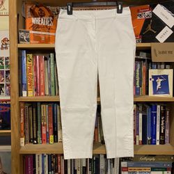 TALBOTS-women’s white ‘PERFECT CROP’ button-ankle stretch dress pants
