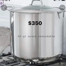 Olla Grande Clásica De Acero Inoxidable 60qt Con Su Parrilla Nueva Princes House