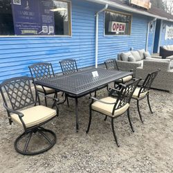 Brand New In Box-CAST ALUMINUM 7pc Outdoor Dining Set