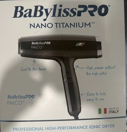 BaBylissPRO Nano Titanium Professional Italian Falco Dryer (Black)