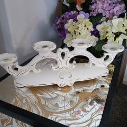Candle Holder Candelabra 4 Pillar Porcelain Home Decor 