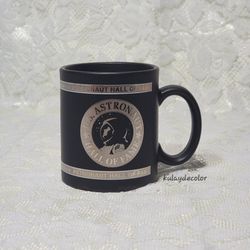 U.S. Astronaut Hall of Fame NASA Black Coffee Mug Silver Logo Space Memorabilia