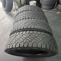 LT 285 55 20 FOUR USED TIRES 2 BFGOODRICH & 2 FUEL GRIPPERS short water
