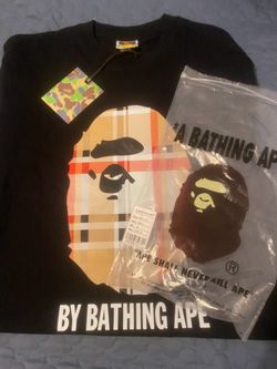 BLACK BURBERRY BAPE SHIRT