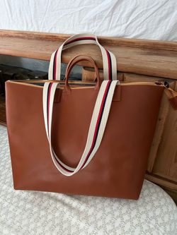 Clare V Leather Zip Tote