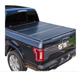 Hard Folding Truck Bed Tonneau Co ver Compatiablel5.8 FT Short Box(NO CarbonPro Bed), Tri Fold Style