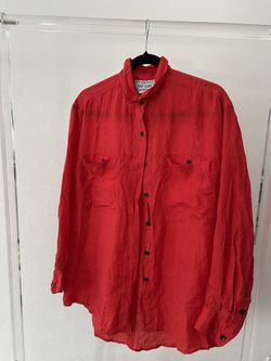 Women Silk Red Shirt