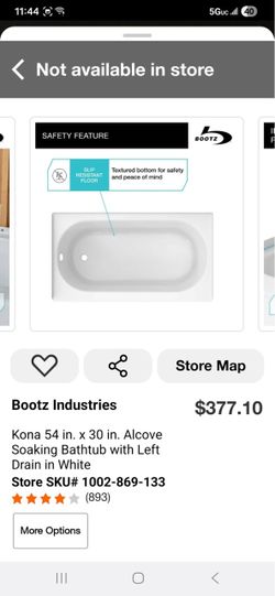 Kona 54 in. x 30 in. Alcove Soaking Bathtub with Left Drain in White