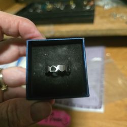 Size 10 Stainless Steel Band With Hearts