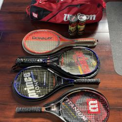 4 Tennis Rackets and Carrying Case