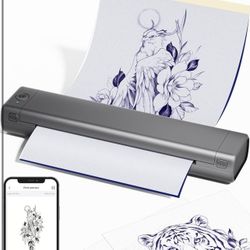 Brand New In The Box- Phomemo M08F Bluetooth Tattoo Stencil Printer, Thermal Tattoo Machine with 10pcs Tattoo Transfer Paper, Portable Wireless Stenci