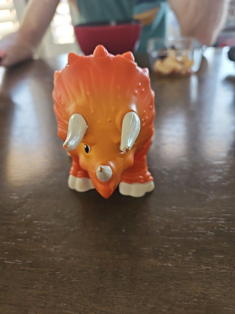 Vintage Triceratops Plastic Dinosaur