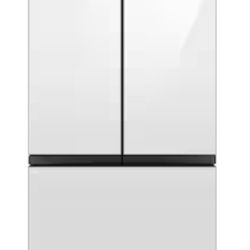 Samsung Bespoke Standard-Depth 3-Door French Door Refrigerator 36in Wide, Ice Maker, Water Dispenser, White Glass Panels 