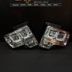 2009 - 2014 Ford F150 F-150 Headlights Chrome LED NEW