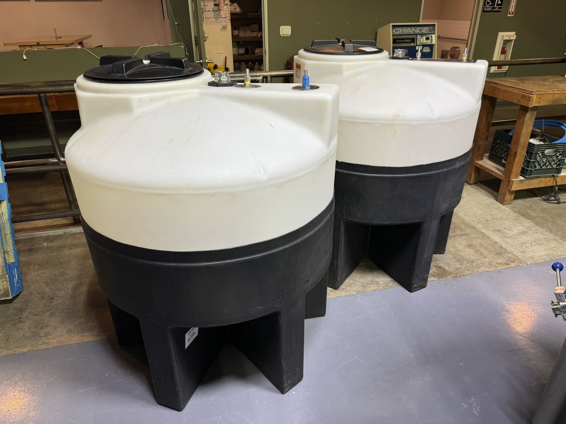175 Gallon Norwesco cone bottom tanks w Poly Stand & Fermenting Coils $150 (Irvine&Long Beach)