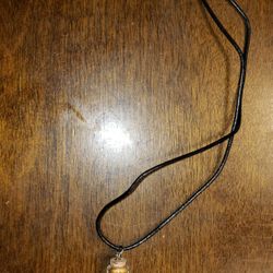 Necklace With Glass Vial Filled With Polished Stones!