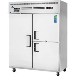 Everest Refrigeration ESWQ3 59 Inch Dual Temperature Refrigerator Freezer Stainless Steel with Solid Hinged Self Closing Doors