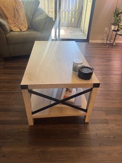 Light Wood Coffee Table w/ Shelf – $45 OBO
