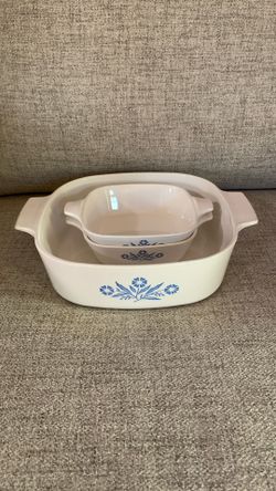 Corningware Corning Ware Casserole Dishes Blue Cornflower, 2 Qt (A-2-B) & Two P-41 Petite Pans